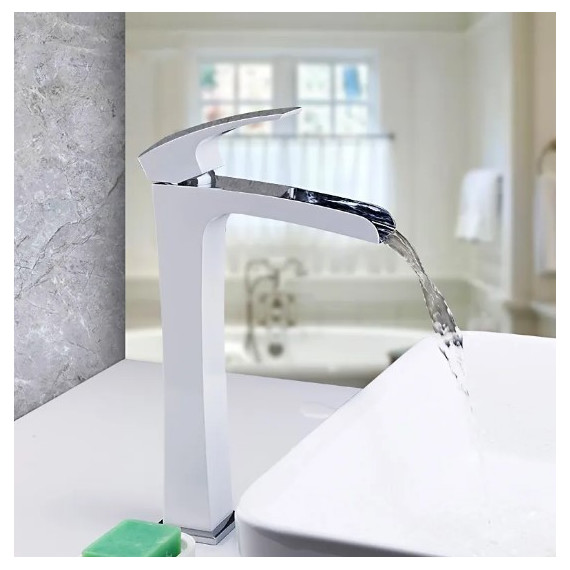 Смеситель для раковины высокий Gappo Jacob G1007-31, белый/хром - 3 Смеситель для раковины высокий Gappo Jacob G1007-31, белый/хром фото 3