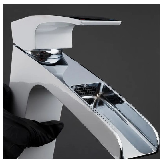 Смеситель для раковины высокий Gappo Jacob G1007-31, белый/хром - 7 Смеситель для раковины высокий Gappo Jacob G1007-31, белый/хром фото 7