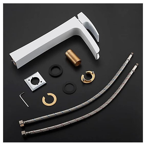 Смеситель для раковины высокий Gappo Jacob G1007-31, белый/хром - 8 Смеситель для раковины высокий Gappo Jacob G1007-31, белый/хром фото 8