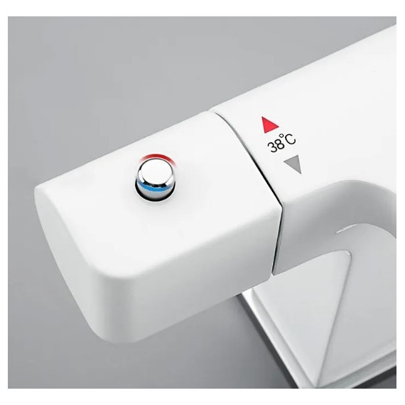 Смеситель для раковины с термостатом Gappo G1007-50, белый/хром - 7 Смеситель для раковины с термостатом Gappo G1007-50, белый/хром фото 7