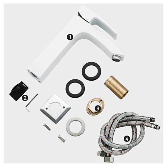 Смеситель для раковины высокий Gappo G1007-78, белый/хром - 10 Смеситель для раковины высокий Gappo G1007-78, белый/хром фото 10