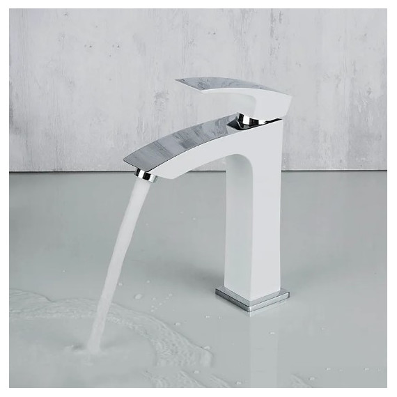 Смеситель для раковины высокий Gappo G1007-78, белый/хром - 5 Смеситель для раковины высокий Gappo G1007-78, белый/хром фото 5