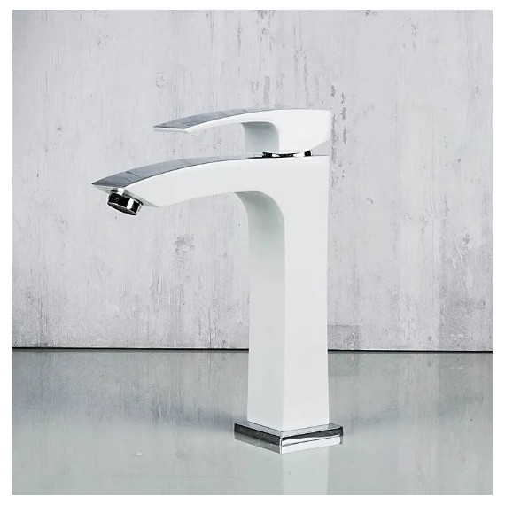 Смеситель для раковины высокий Gappo G1007-78, белый/хром - 4 Смеситель для раковины высокий Gappo G1007-78, белый/хром фото 4