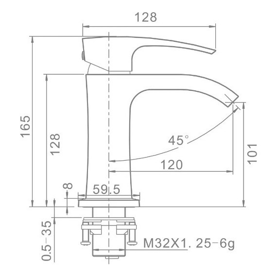 Смеситель для раковины Gappo Jacob G1007-8, белый/хром - 10 Смеситель для раковины Gappo Jacob G1007-8, белый/хром фото 10