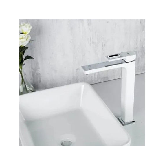 Смеситель для раковины высокий Gappo Futura G1017-2, белый/хром - 2 Смеситель для раковины высокий Gappo Futura G1017-2, белый/хром фото 2