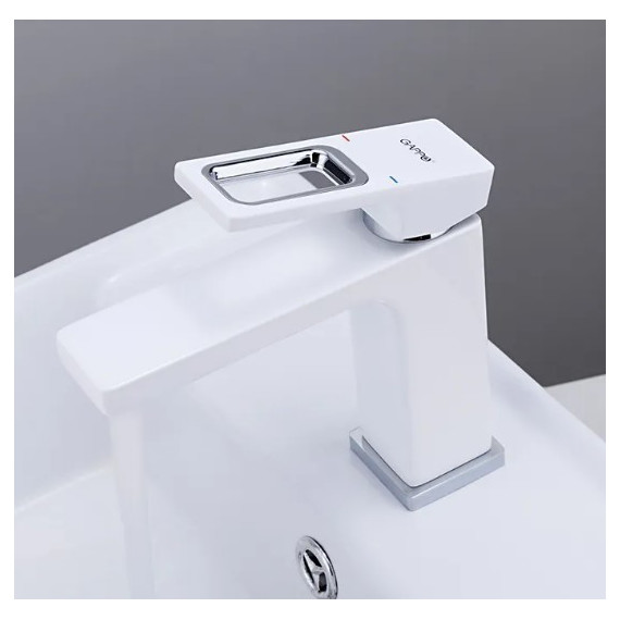 Смеситель для раковины Gappo Futura G1017, белый - 2 Смеситель для раковины Gappo Futura G1017, белый фото 2