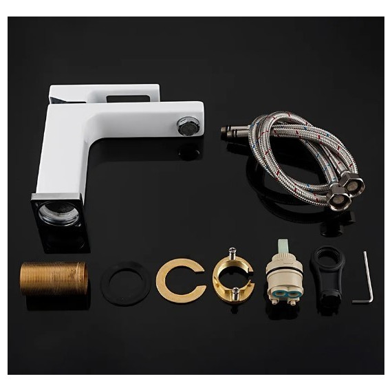 Смеситель для раковины Gappo Futura G1017, белый - 8 Смеситель для раковины Gappo Futura G1017, белый фото 8