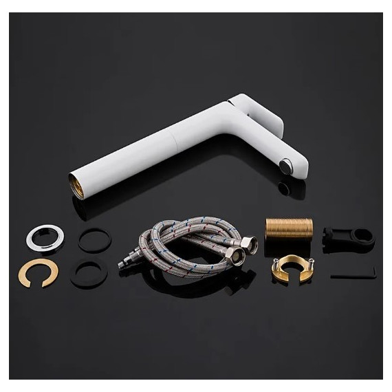 Смеситель для раковины высокий Gappo Noar G1048-2, белый/хром - 8 Смеситель для раковины высокий Gappo Noar G1048-2, белый/хром фото 8