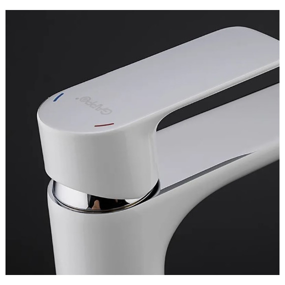 Смеситель для раковины высокий Gappo Noar G1048-2, белый/хром - 6 Смеситель для раковины высокий Gappo Noar G1048-2, белый/хром фото 6