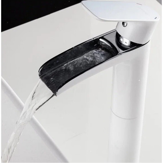 Смеситель для раковины высокий Gappo G1048-31, белый/хром фото 3