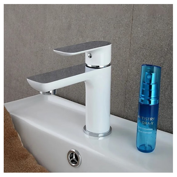 Смеситель для раковины Gappo Noar G1048, белый/хром, Цвет производителя: белый - 2 Смеситель для раковины Gappo Noar G1048, белый/хром, Цвет производителя: белый фото 2