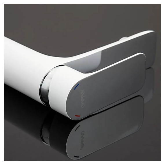 Смеситель для раковины Gappo Noar G1048, белый/хром, Цвет производителя: белый - 5 Смеситель для раковины Gappo Noar G1048, белый/хром, Цвет производителя: белый фото 5