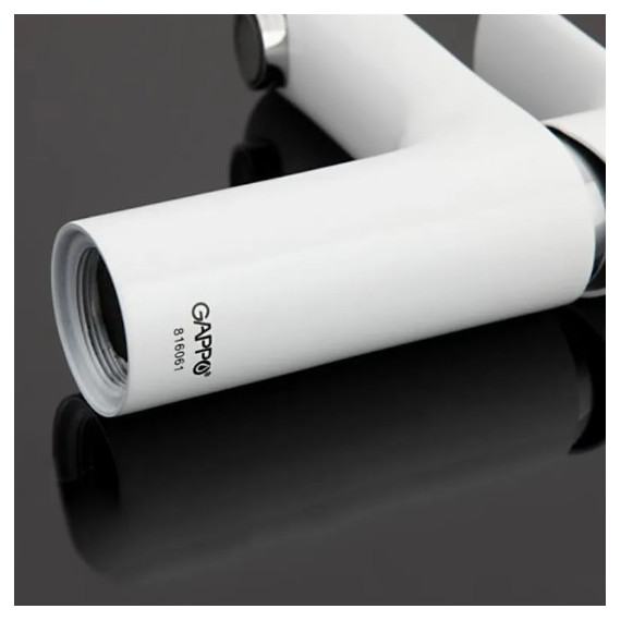 Смеситель для раковины Gappo Noar G1048, белый/хром, Цвет производителя: белый - 6 Смеситель для раковины Gappo Noar G1048, белый/хром, Цвет производителя: белый фото 6