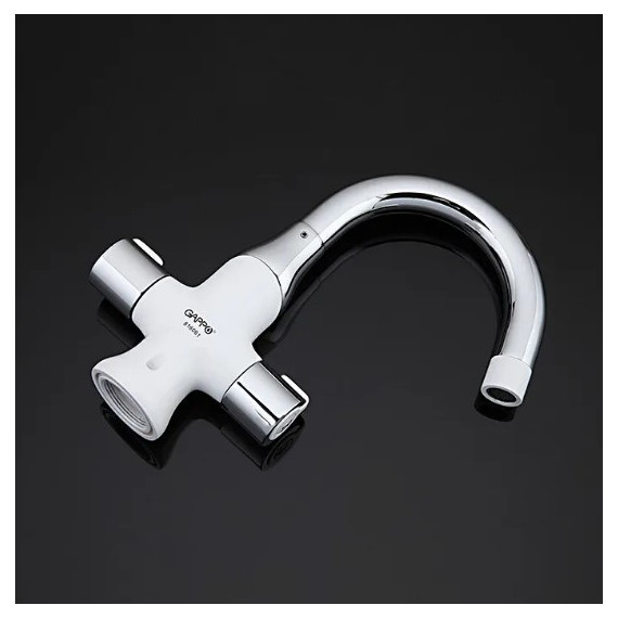 Смеситель для раковины Gappo Stella G1049, белый/хром - 3 Смеситель для раковины Gappo Stella G1049, белый/хром фото 3