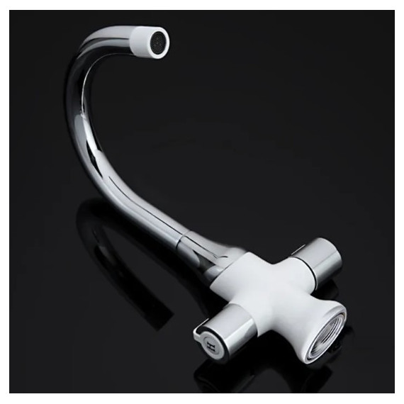 Смеситель для раковины Gappo Stella G1049, белый/хром - 4 Смеситель для раковины Gappo Stella G1049, белый/хром фото 4