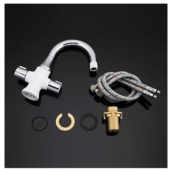 Смеситель для раковины Gappo Stella G1049, белый/хром - 9 Смеситель для раковины Gappo Stella G1049, белый/хром фото 9