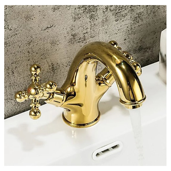 Смеситель для раковины Gappo G1089-6, золото - 3 Смеситель для раковины Gappo G1089-6, золото фото 3