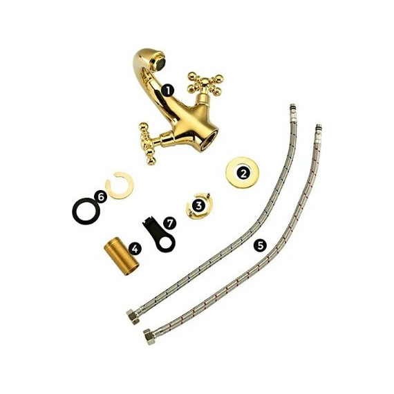 Смеситель для раковины Gappo G1089-6, золото - 6 Смеситель для раковины Gappo G1089-6, золото фото 6