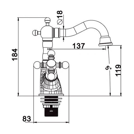 Смеситель для раковины Gappo G1389-4, бронза - 3 Смеситель для раковины Gappo G1389-4, бронза фото 3