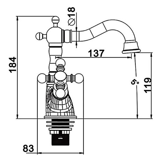 Смеситель для раковины Gappo G1389-6, золото - 9 Смеситель для раковины Gappo G1389-6, золото фото 9
