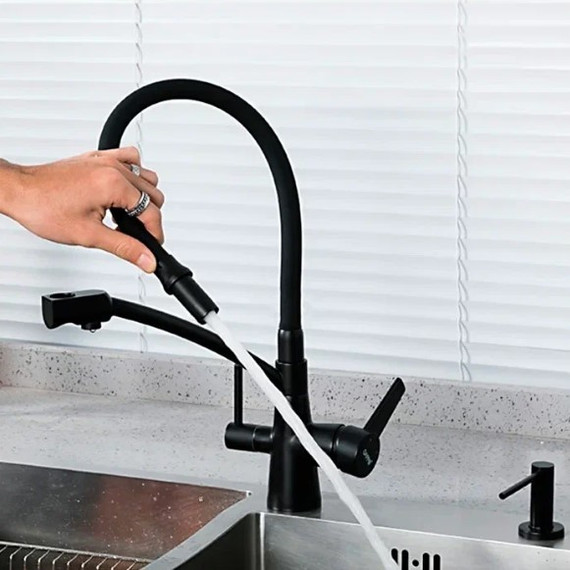 Смеситель для кухни Gappo G4398-16, черный - 3 Смеситель для кухни Gappo G4398-16, черный фото 3