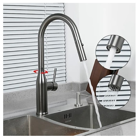 Смеситель для кухни Gappo G4398-45, сатин - 4 Смеситель для кухни Gappo G4398-45, сатин фото 4