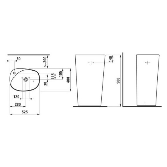 Раковина напольная Laufen Palomba 52 см 8.1180.3.000.104.1 - 2 Раковина напольная Laufen Palomba 52 см 8.1180.3.000.104.1 фото 2