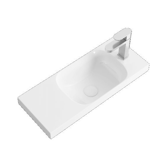 Тумба подвесная с раковиной Aqwella Alba 60 см ALB0106LDD+ALB0706WM L, дуб давос/белый матовый, Цвет фасада: дуб давос фото 2