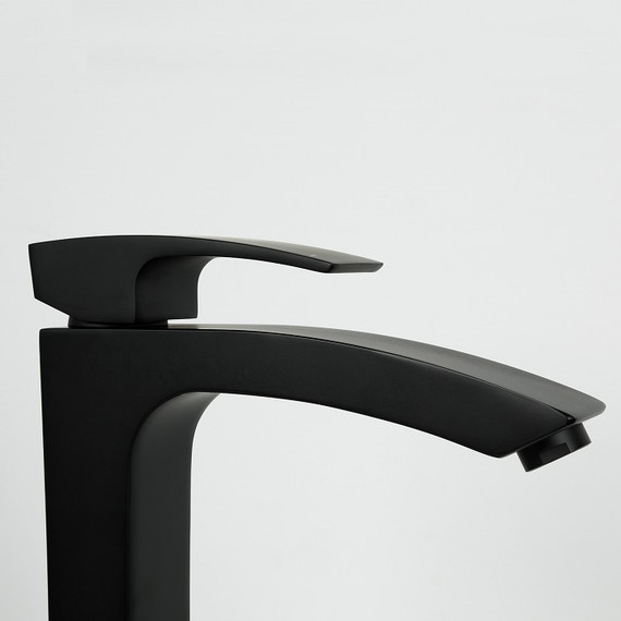 Смеситель для раковины высокий Gappo G1007-16, черный - 3 Смеситель для раковины высокий Gappo G1007-16, черный фото 3