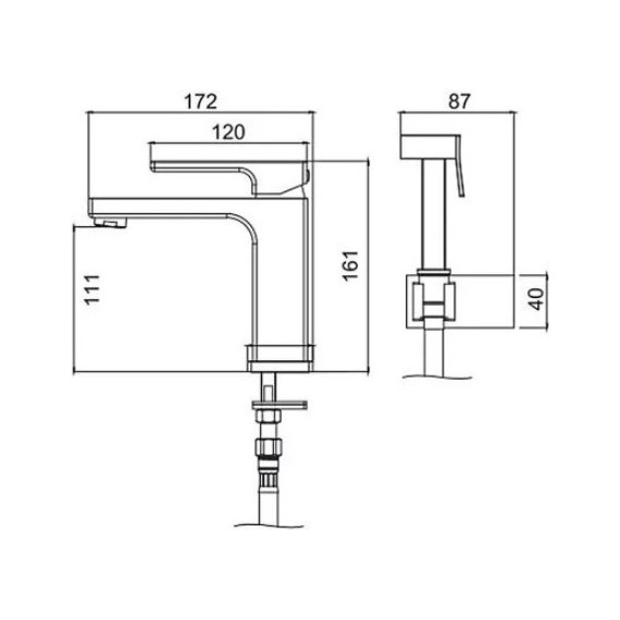 Смеситель для раковины с гигиеническим душем Gappo Futura G1017-1, белый/хром - 7 Смеситель для раковины с гигиеническим душем Gappo Futura G1017-1, белый/хром фото 7