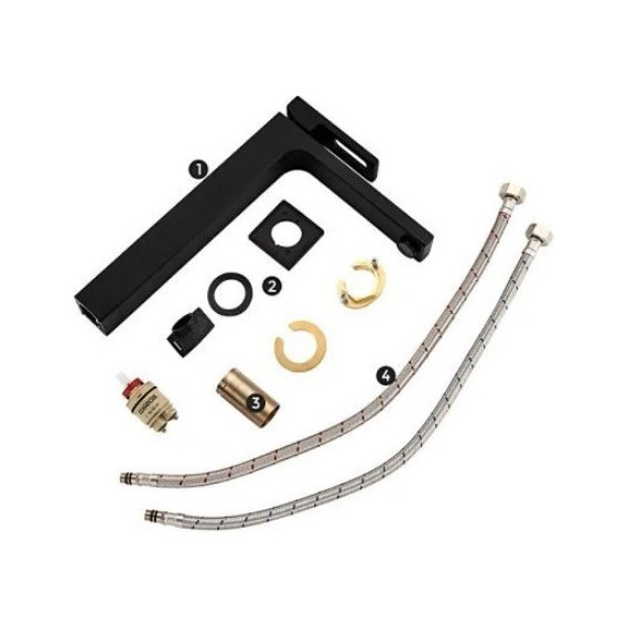 Смеситель для раковины высокий Gappo G1017-62, черный - 8 Смеситель для раковины высокий Gappo G1017-62, черный фото 8