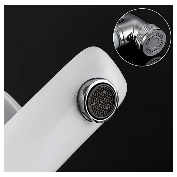 Смеситель для раковины с гигиеническим душем Gappo Noar G1048-1, белый/хром - 6 Смеситель для раковины с гигиеническим душем Gappo Noar G1048-1, белый/хром фото 6