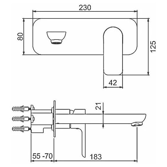 Смеситель для раковины настенный Gappo G1048-22, белый/хром - 7 Смеситель для раковины настенный Gappo G1048-22, белый/хром фото 7