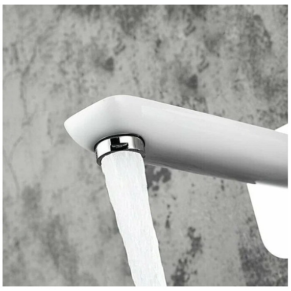 Смеситель для раковины настенный Gappo G1048-22, белый/хром - 4 Смеситель для раковины настенный Gappo G1048-22, белый/хром фото 4