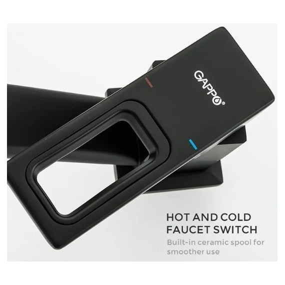 Смеситель для кухни Gappo G4517-6, черный фото 5