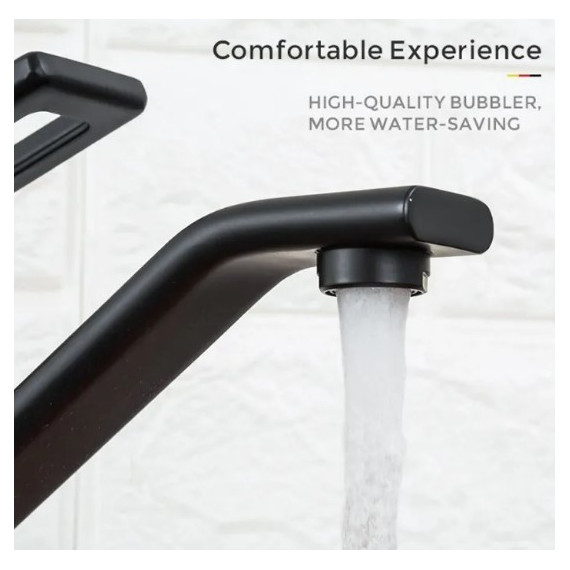 Смеситель для кухни Gappo G4517-6, черный фото 4