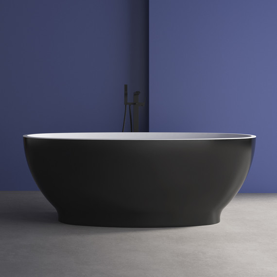 Ванна отдельностоящая Abber AB9207MB 165x80 см, черный матовый фото 