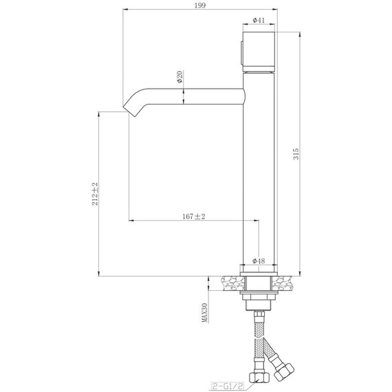 Смеситель для раковины высокий Bronze de Luxe Focus 24615BG, чёрный матовый, Цвет производителя: чёрный матовый фото 7