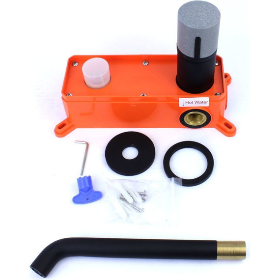 Смеситель для раковины настенный Bronze de Luxe Focus 24686BG, чёрный матовый, Цвет производителя: чёрный матовый фото 3