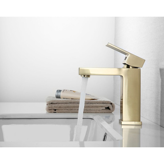 Смеситель для раковины Abber Daheim AF8210G, золото матовое, Цвет производителя: золото матовое - 3 Смеситель для раковины Abber Daheim AF8210G, золото матовое, Цвет производителя: золото матовое фото 3