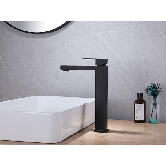 Смеситель для раковины высокий Abber Daheim AF8211B, черный матовый, Цвет производителя: чёрный матовый - 2 Смеситель для раковины высокий Abber Daheim AF8211B, черный матовый, Цвет производителя: чёрный матовый фото 2