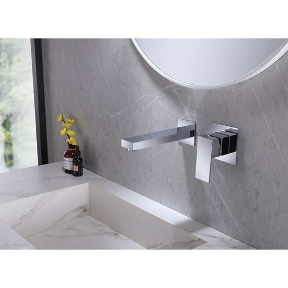 Смеситель для раковины настенный Abber Daheim AF8212 (со скрытой частью), Цвет производителя: хром фото 2