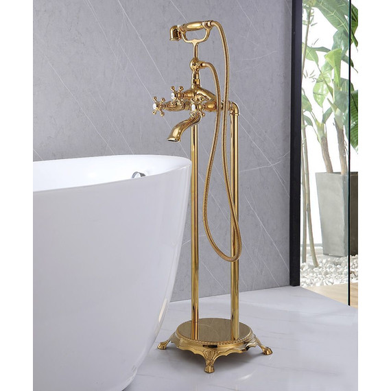 Смеситель для ванны Abber Klassik AF8415G, золото фото 3