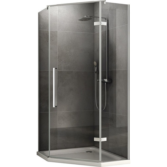 Душевое ограждение Abber Ewiges Wasser 100х100 см AG05100, хром/прозрачное фото 