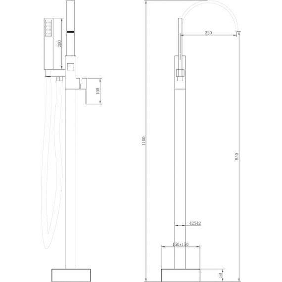 Смеситель для ванны Abber Wasserfall AF8615, Цвет производителя: хром - 4 Смеситель для ванны Abber Wasserfall AF8615, Цвет производителя: хром фото 4
