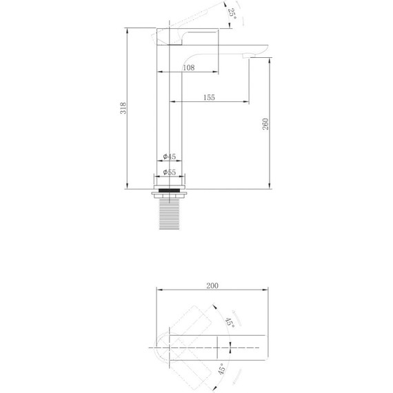 Смеситель для раковины высокий Abber Weiss Insel AF8011B, черный матовый, Цвет производителя: чёрный матовый фото 3
