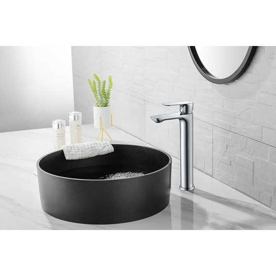 Смеситель для раковины высокий Abber Weiss Insel AF8011, Цвет производителя: хром фото 2