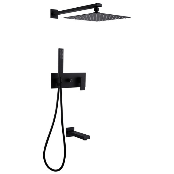 Душевая система для ванны Abber Daheim AF8217B, черный матовый -  Душевая система для ванны Abber Daheim AF8217B, черный матовый фото