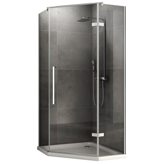 Душевое ограждение Abber Ewiges Wasser 100х100 см AG05100, хром/прозрачное фото 