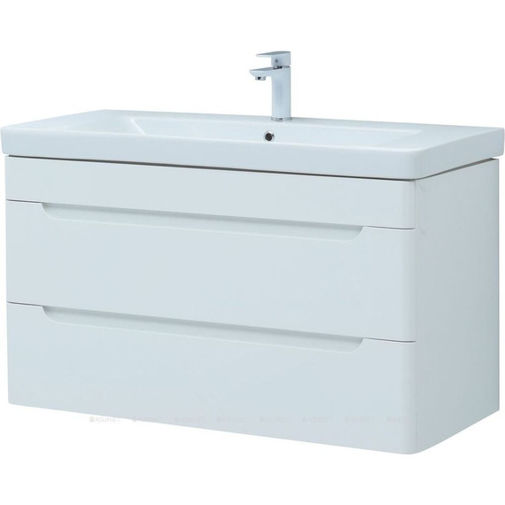 Тумба подвесная с раковиной Aquanet София 105 см 274116, белый фото 2